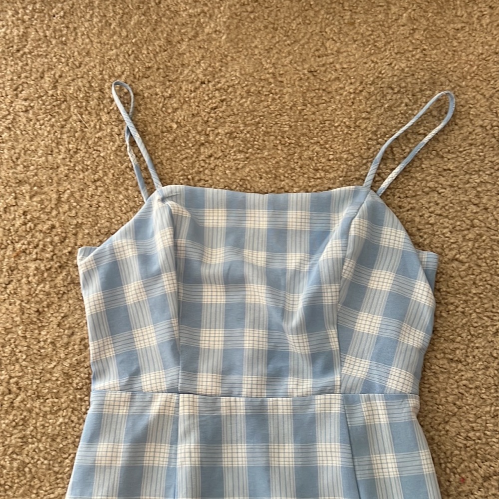 Nordstrom BP Gingham Mini Blue Dress - Picture 5 of 7
